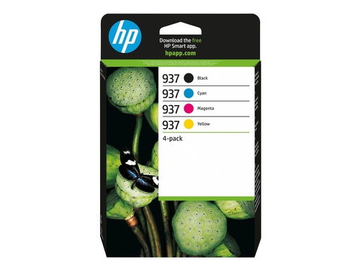 [6C400NE#301] HP 937 - 4er-Pack - Schwarz, Cyan, Magenta, Gelb