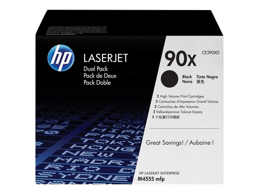 [CE390XD] HP 90X - 2er-Pack - Hohe Ergiebigkeit - Schwarz - original - LaserJet - Tonerpatrone (CE390XD)