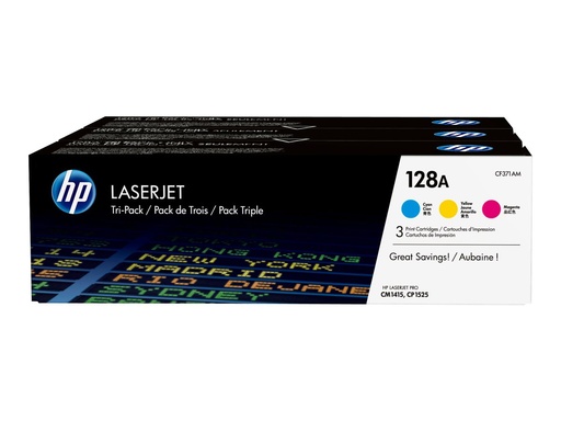 [CF371AM] HP 128A - 3er-Pack - Gelb, Cyan, Magenta - original - LaserJet - Tonerpatrone (CF371AM)