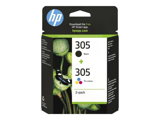 [6ZD17AE] HP 305 - 2er-Pack - Schwarz, Farbe (Cyan, Magenta, Gelb)