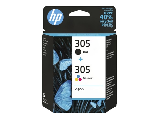 [6ZD17AE#301] HP 305 - 2er-Pack - Schwarz, Farbe (Cyan, Magenta, Gelb)
