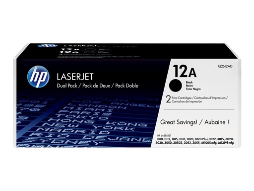 [Q2612AD] HP 12A - 2er-Pack - Schwarz - original - LaserJet - Tonerpatrone (Q2612AD)
