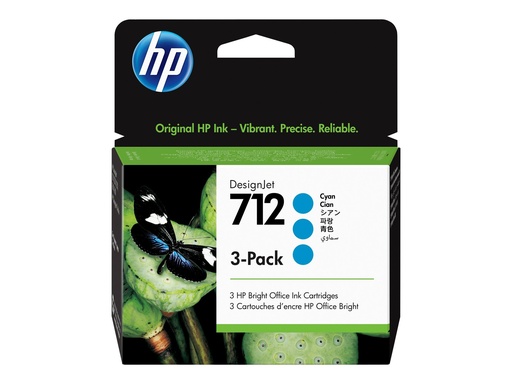 [3ED77A] HP 712 - 3er-Pack - 29 ml - Cyan - original - DesignJet
