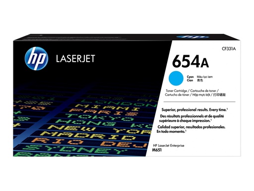 [CF331A] HP 654A - Cyan - original - LaserJet - Tonerpatrone (CF331A)