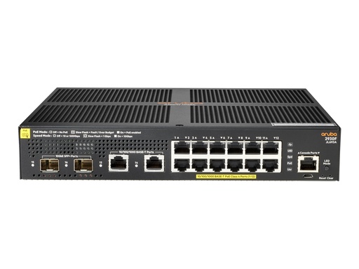 [JL693A#B2C] HPE Aruba 2930F 12G PoE+ 2G/2SFP+ - Switch - L3 - managed - 12 x 10/100/1000 (PoE+)